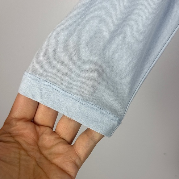 COS Soft Blue Semi Sheer Chic Minimalist Quiet Luxury 3/4 Sleeve XS Top - Picture 5 of 7